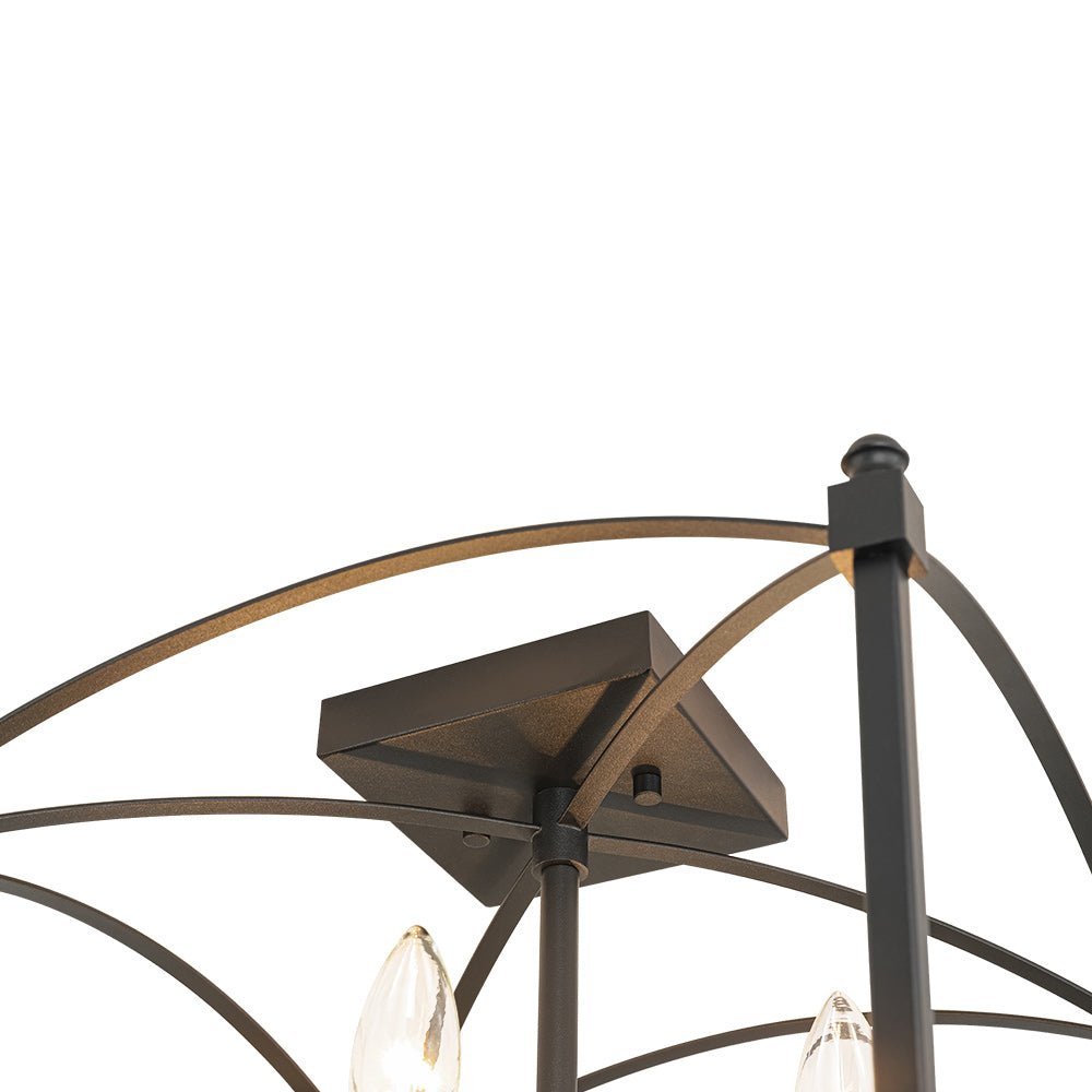 Luston Antique Candle Style Metal Semi Flush Ceiling Light - Lamp Copper
