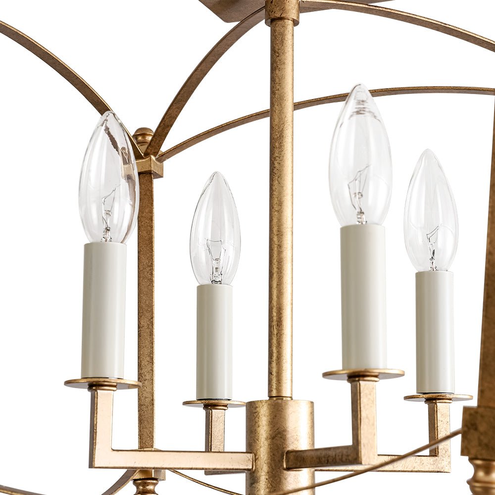 Luston Antique Candle Style Metal Semi Flush Ceiling Light - Lamp Copper
