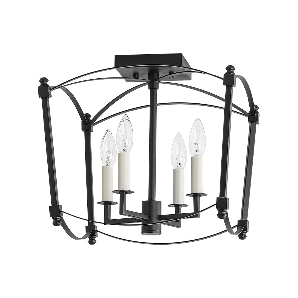 Luston Antique Candle Style Metal Semi Flush Ceiling Light - Lamp Copper