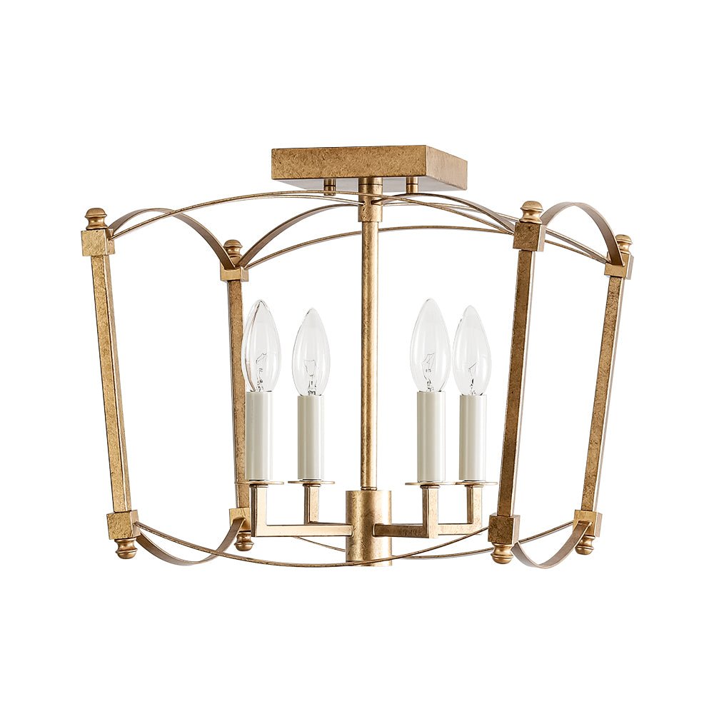 Luston Antique Candle Style Metal Semi Flush Ceiling Light - Lamp Copper