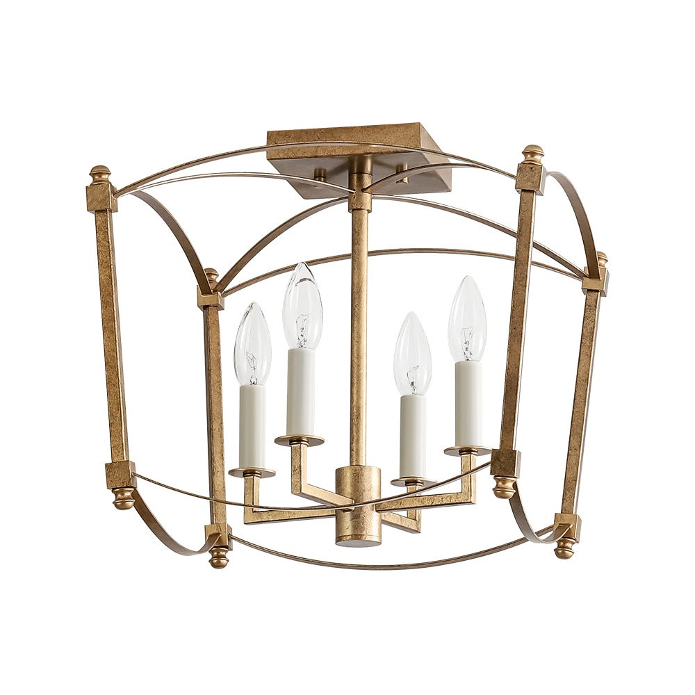 Luston Antique Candle Style Metal Semi Flush Ceiling Light - Lamp Copper
