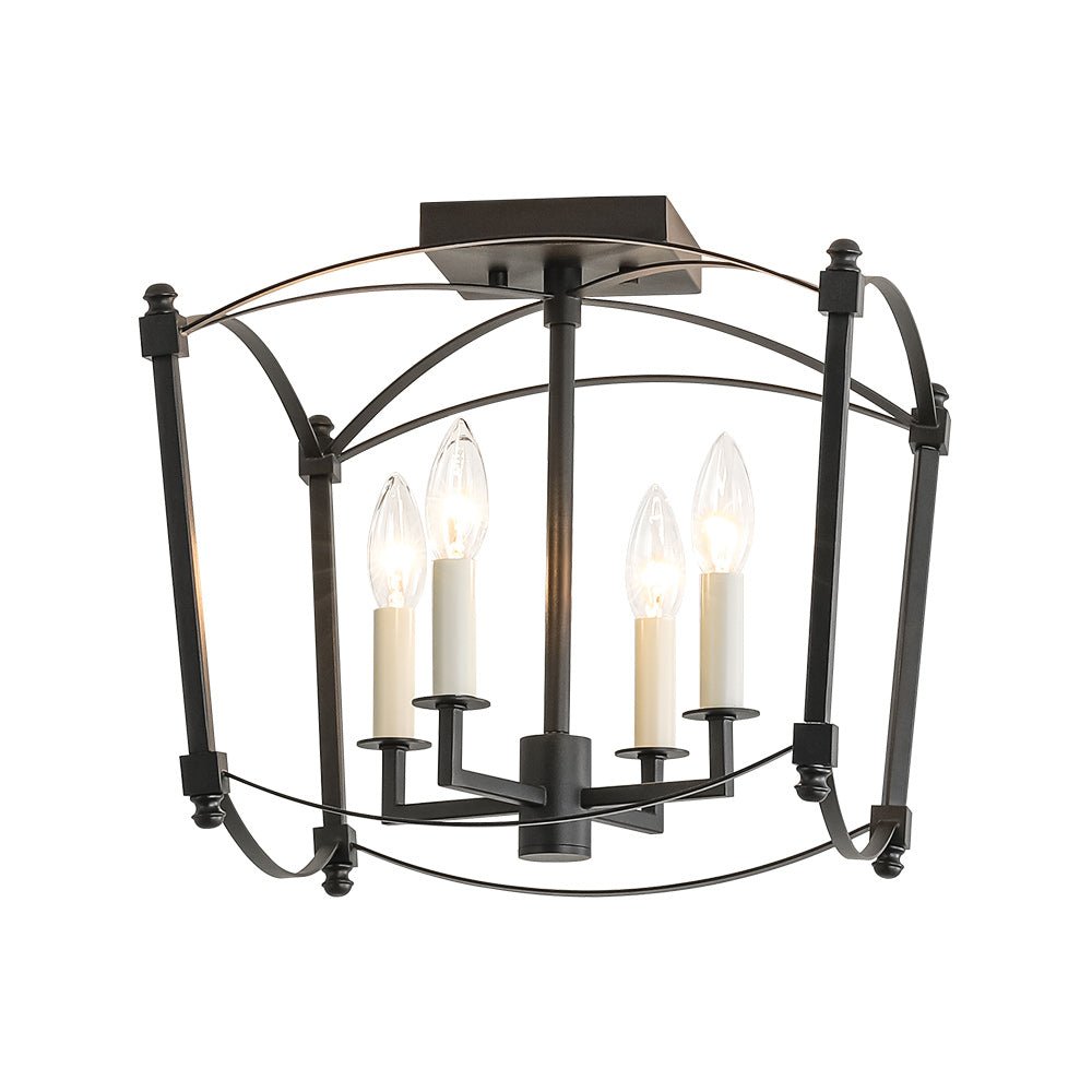 Luston Antique Candle Style Metal Semi Flush Ceiling Light - Lamp Copper