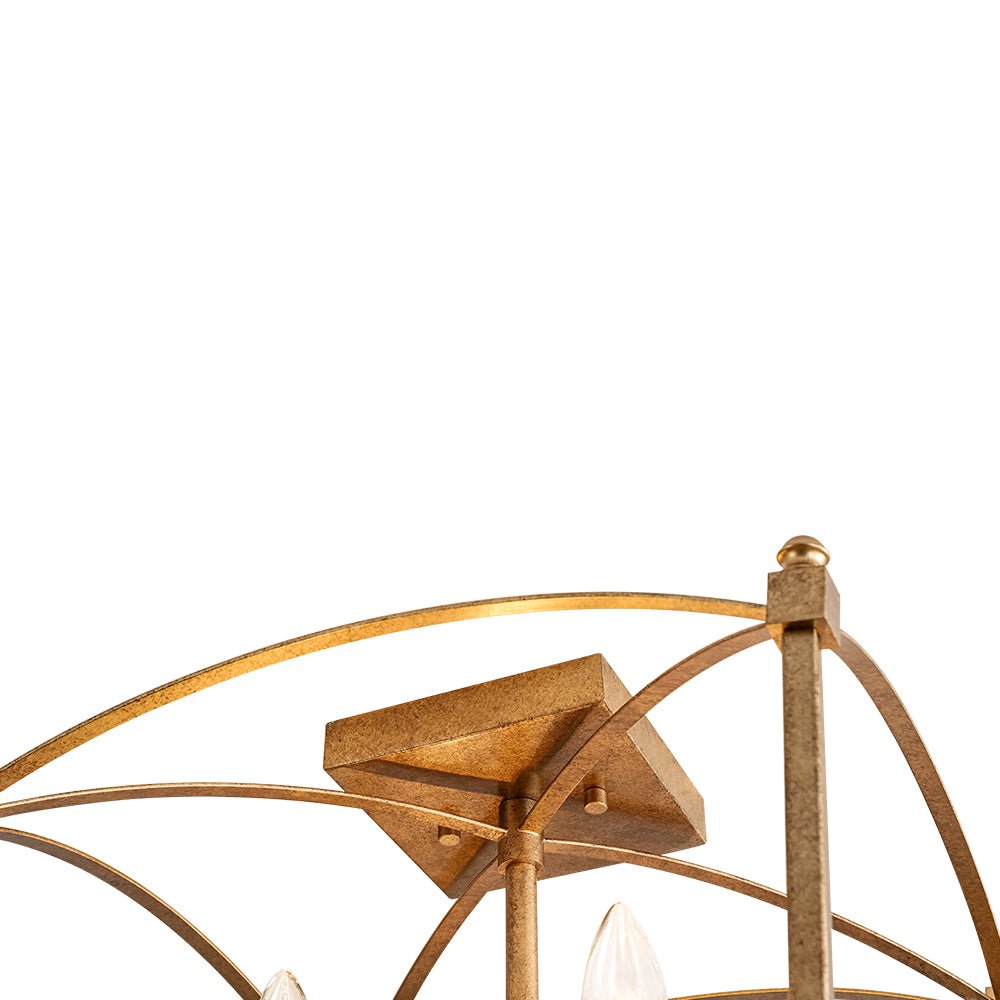 Luston Antique Candle Style Metal Semi Flush Ceiling Light - Lamp Copper