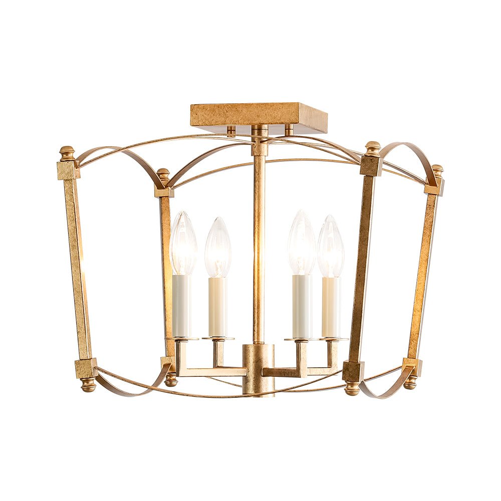 Luston Antique Candle Style Metal Semi Flush Ceiling Light - Lamp Copper