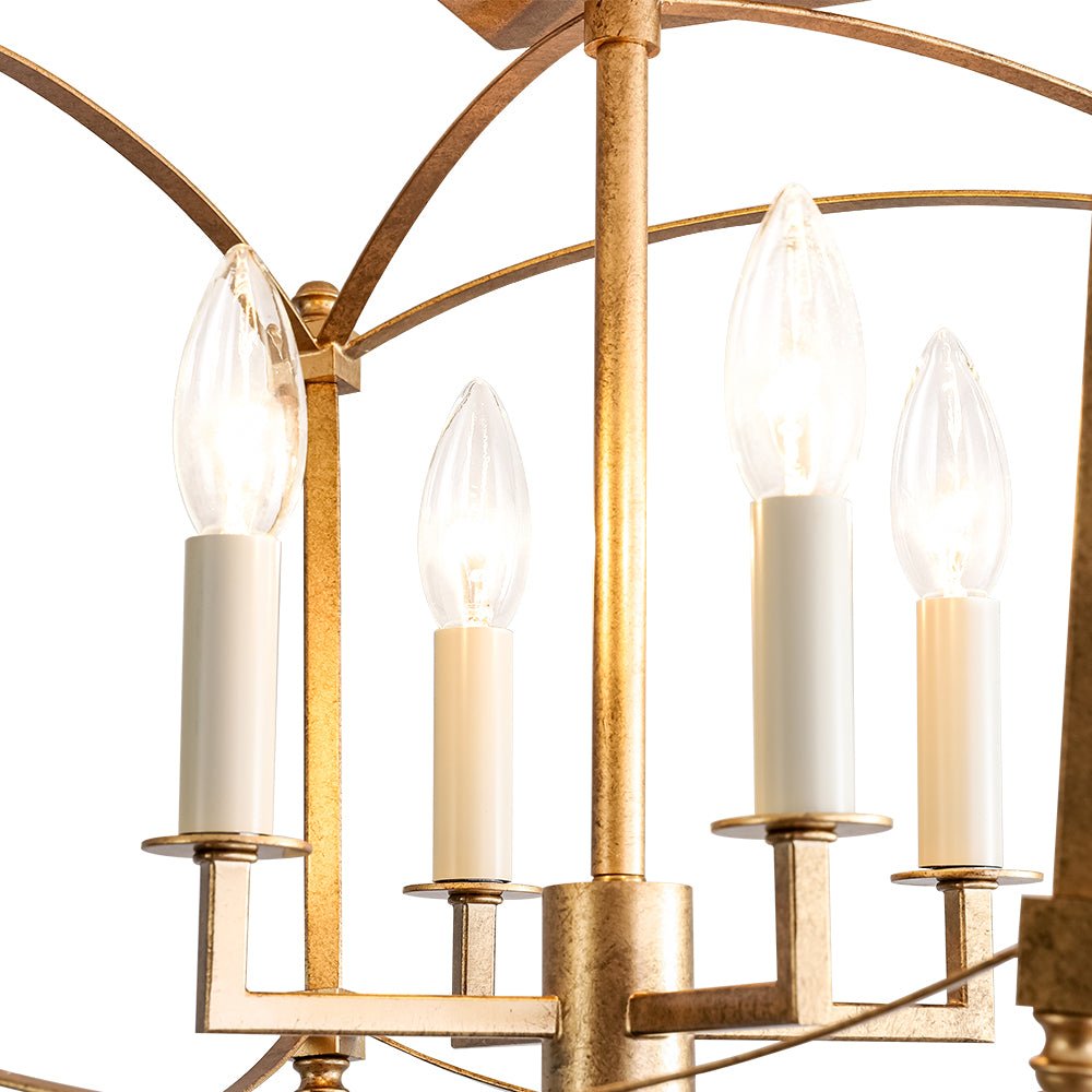 Luston Antique Candle Style Metal Semi Flush Ceiling Light - Lamp Copper