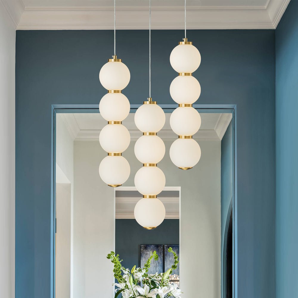 Alvuva LED Frosted Strand Glass Globe Pendant Light - Lamp Copper
