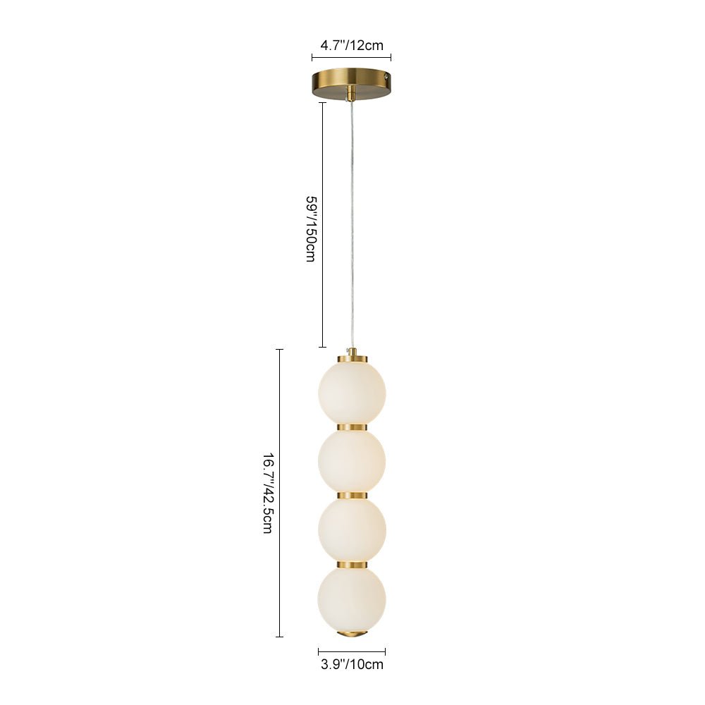 Alvuva LED Frosted Strand Glass Globe Pendant Light - Lamp Copper