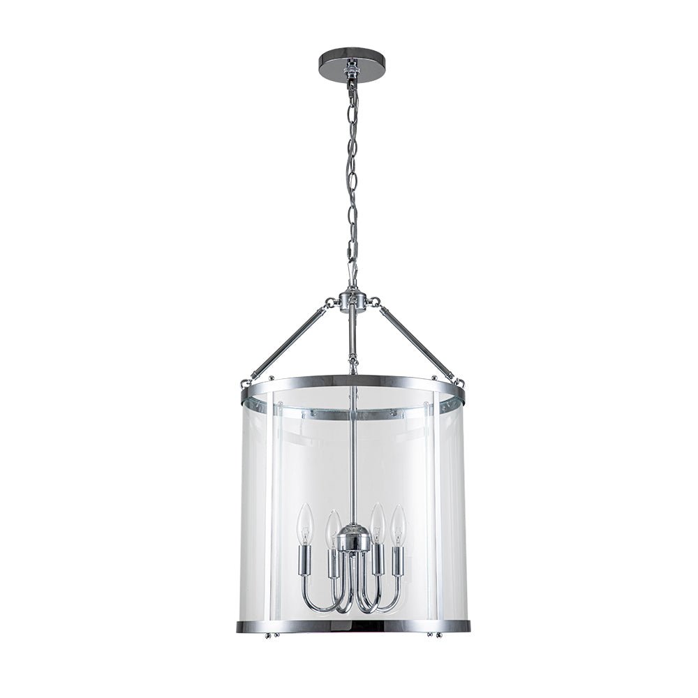 Elvera Industrial Glass Cylinder Pendant Light - Lamp Copper