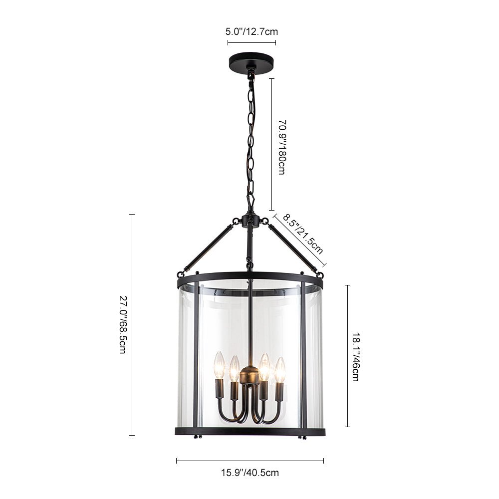 Elvera Industrial Glass Cylinder Pendant Light - Lamp Copper