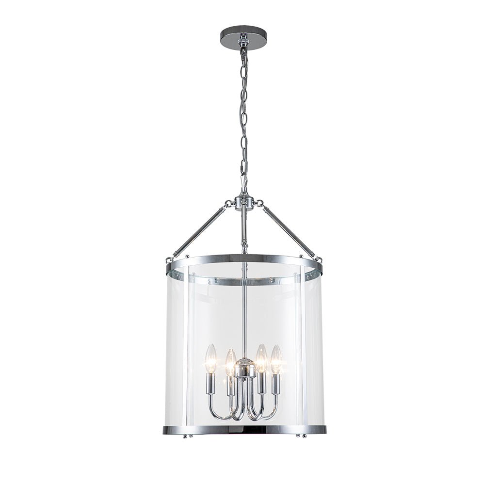 Elvera Industrial Glass Cylinder Pendant Light - Lamp Copper