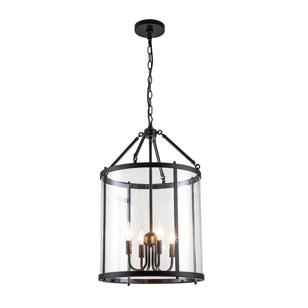 Elvera Industrial Glass Cylinder Pendant Light - Lamp Copper