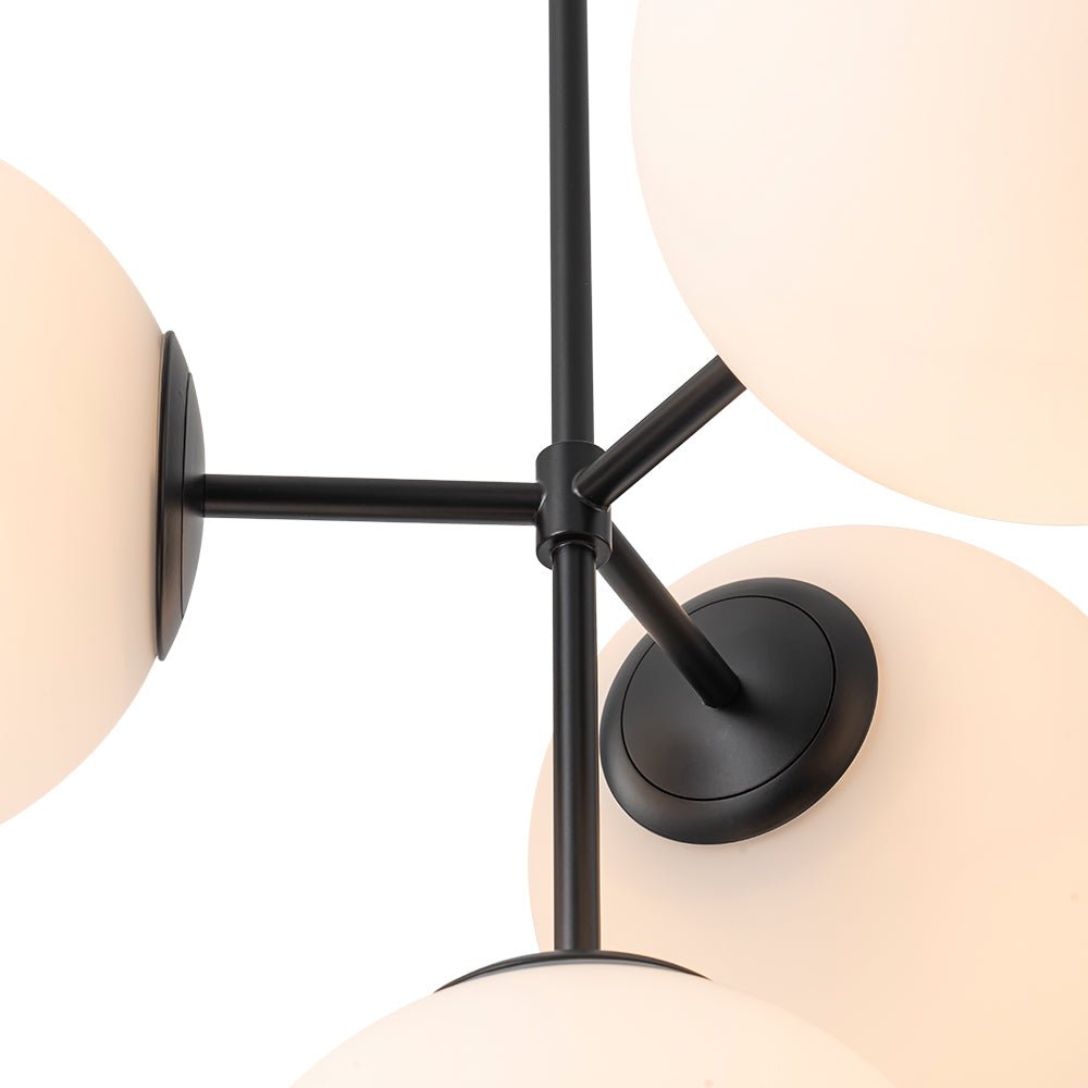 Astria Minimalist Opal Glass Semi Flush Chandelier - Lamp Copper
