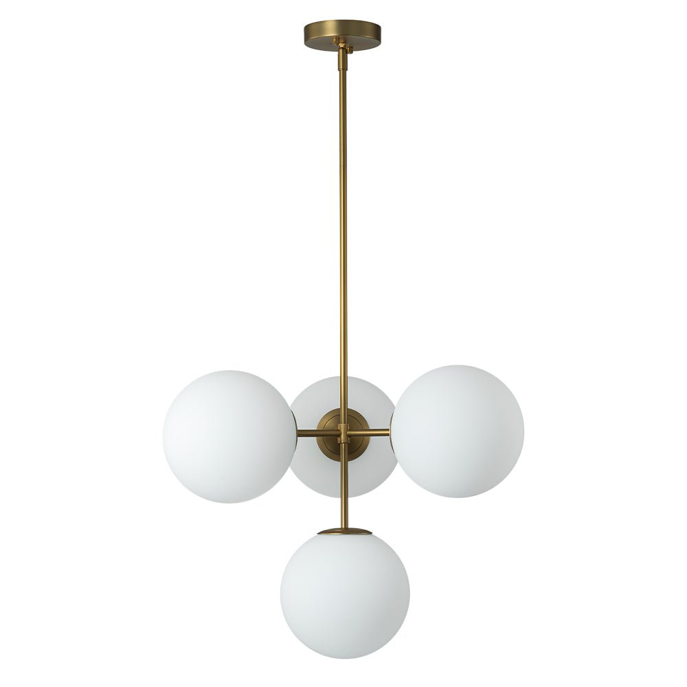 Astria Minimalist Opal Glass Semi Flush Chandelier - Lamp Copper