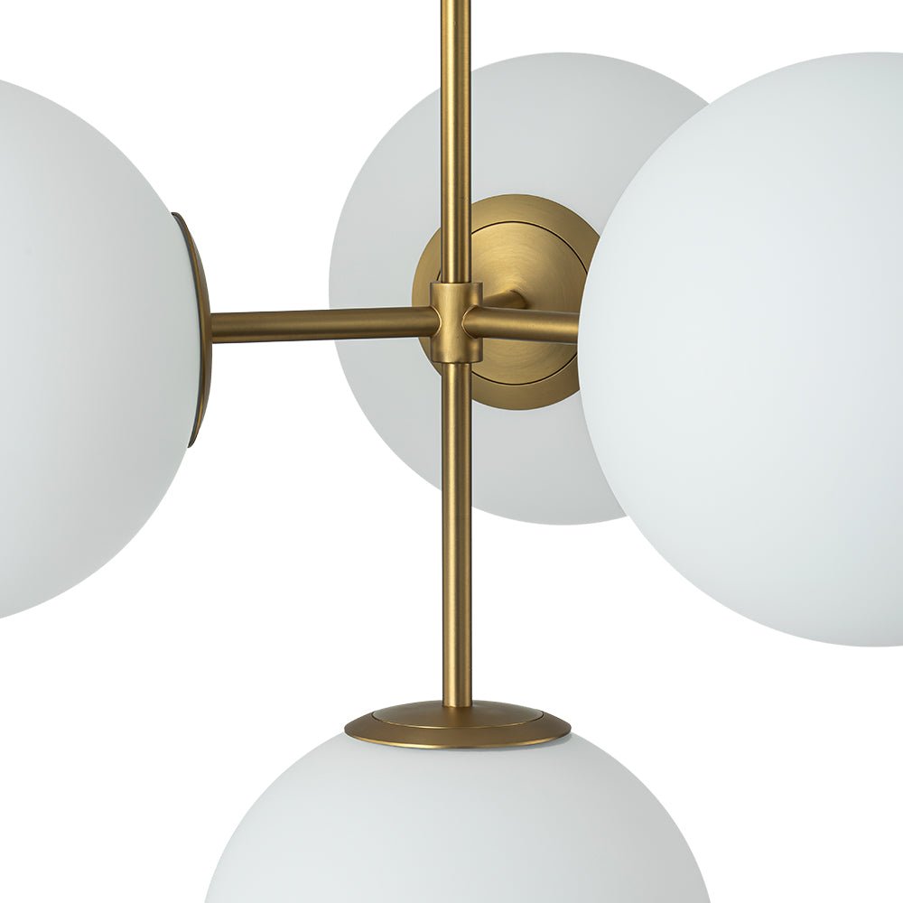 Astria Minimalist Opal Glass Semi Flush Chandelier - Lamp Copper
