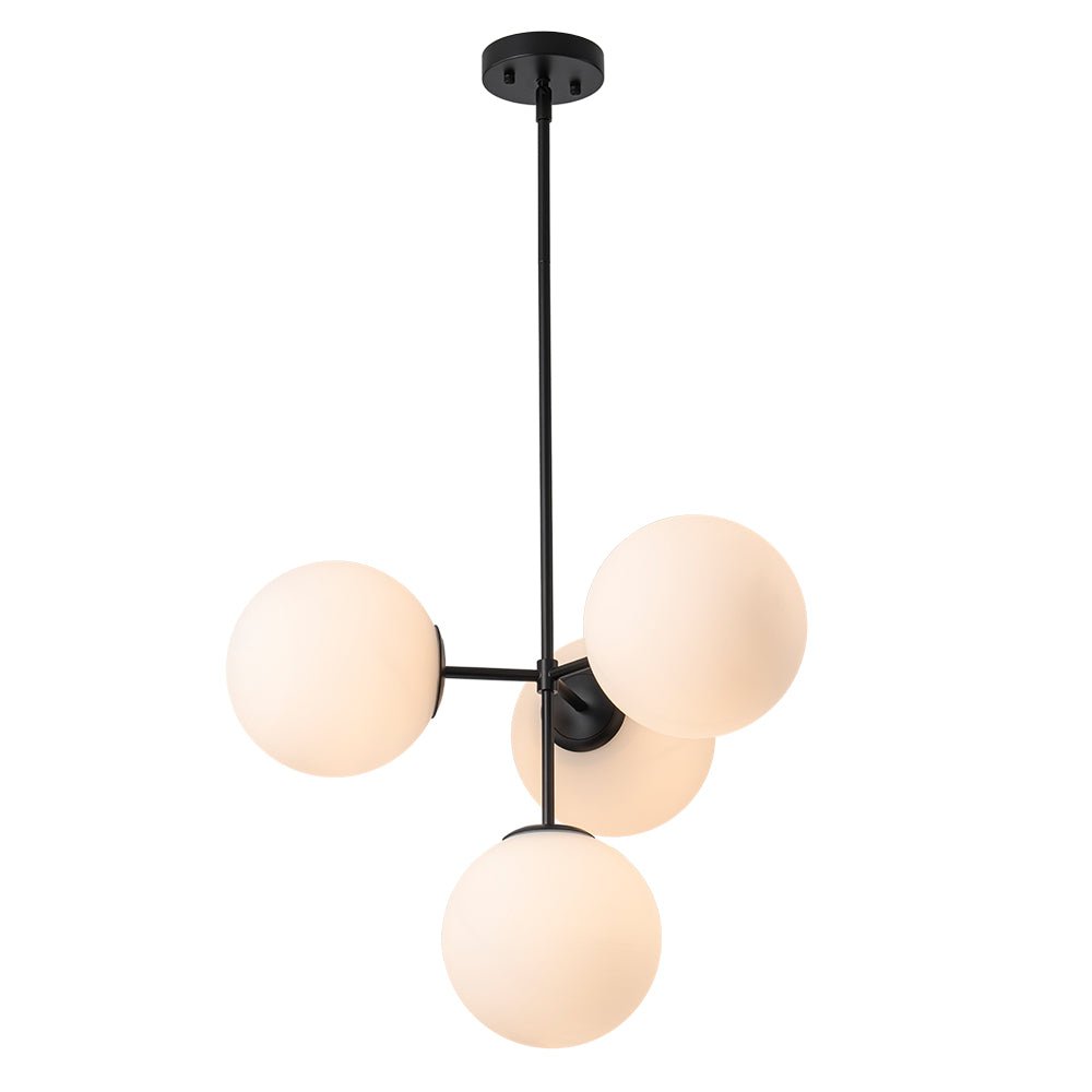 Astria Minimalist Opal Glass Semi Flush Chandelier - Lamp Copper