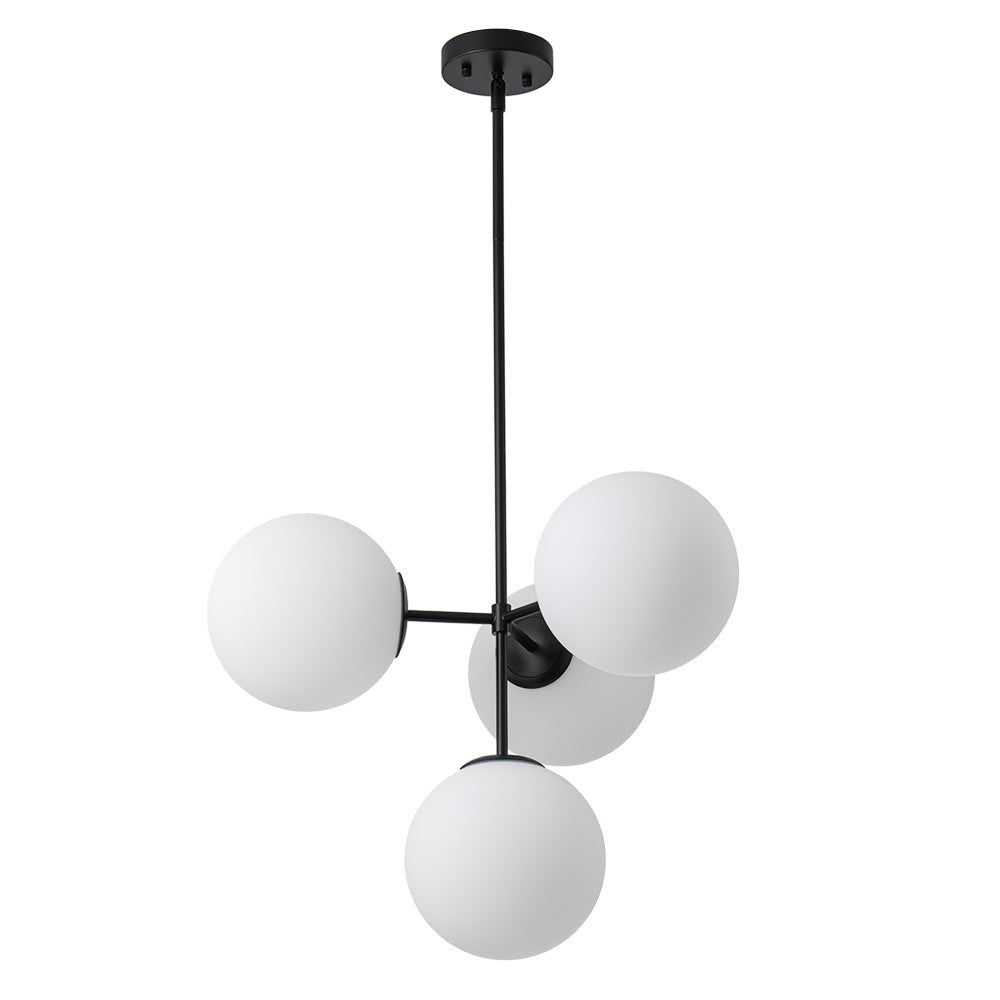Astria Minimalist Opal Glass Semi Flush Chandelier - Lamp Copper