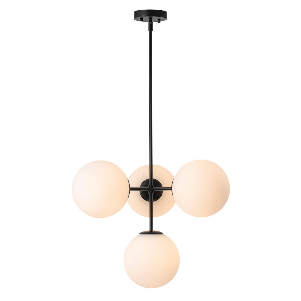 Astria Minimalist Opal Glass Semi Flush Chandelier - Lamp Copper