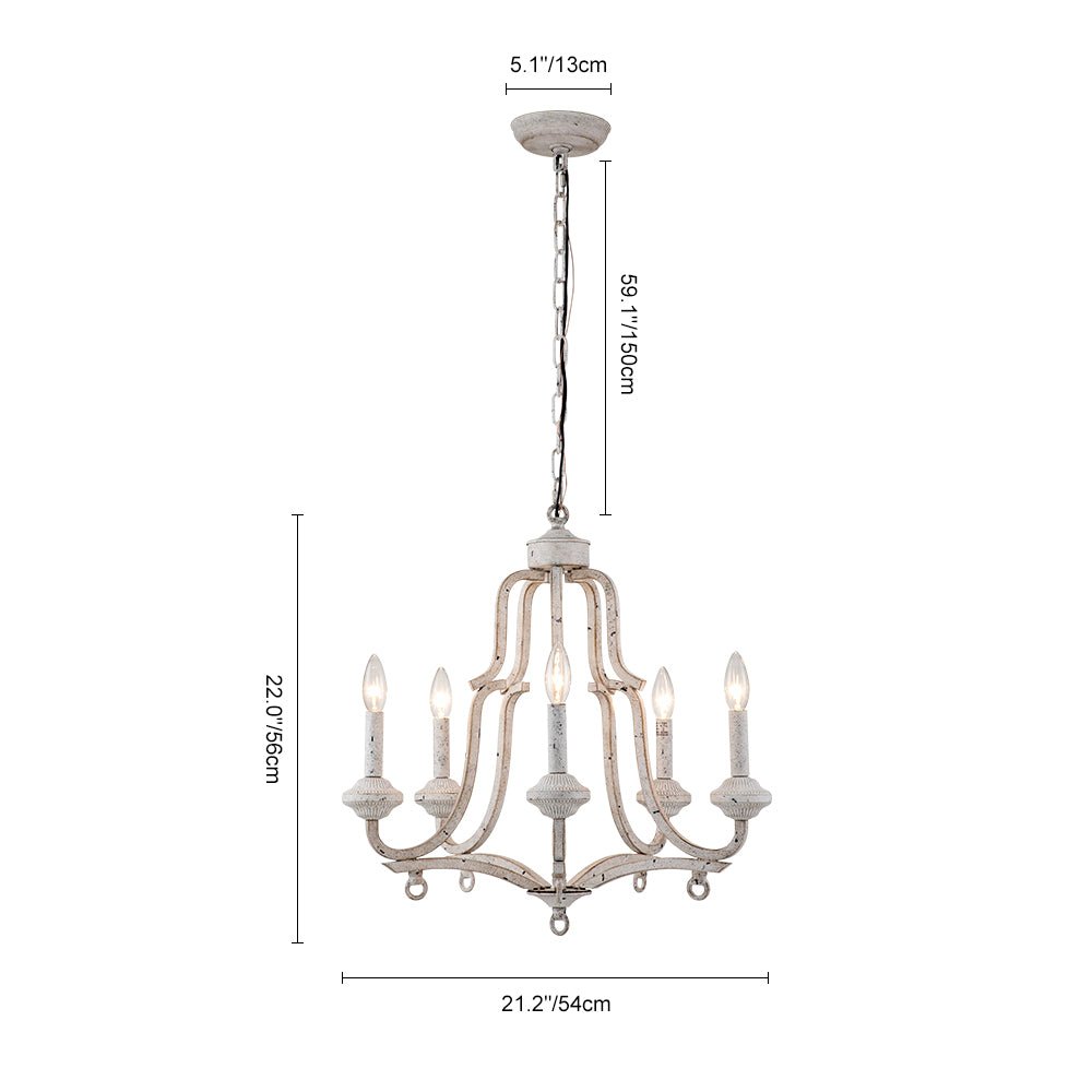 Plotuli Shabby Chic Candle Style Metal Chandelier - Lamp Copper