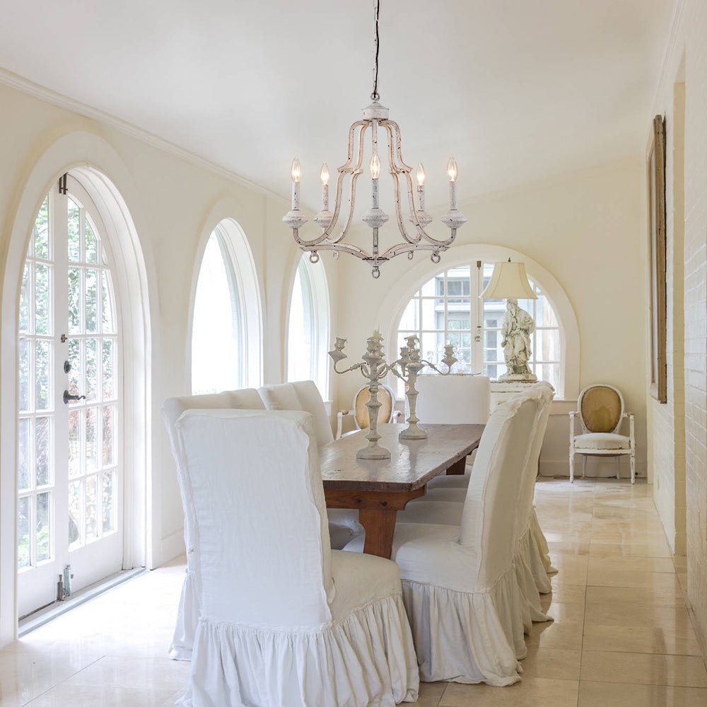 Plotuli Shabby Chic Candle Style Metal Chandelier - Lamp Copper