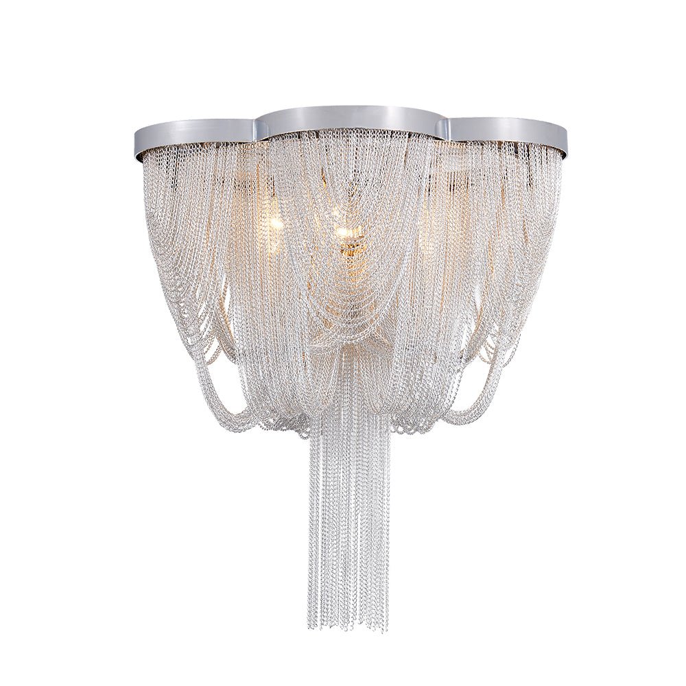 Plotuva Metal Empire Chain Tassel Flush Mount Ceiling Light - Lamp Copper