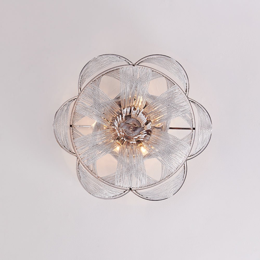 Plotuva Metal Empire Chain Tassel Flush Mount Ceiling Light - Lamp Copper