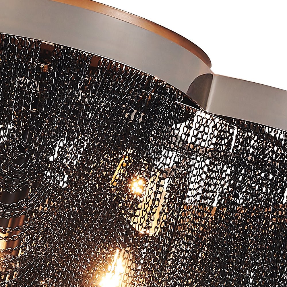 Plotuva Metal Empire Chain Tassel Flush Mount Ceiling Light - Lamp Copper