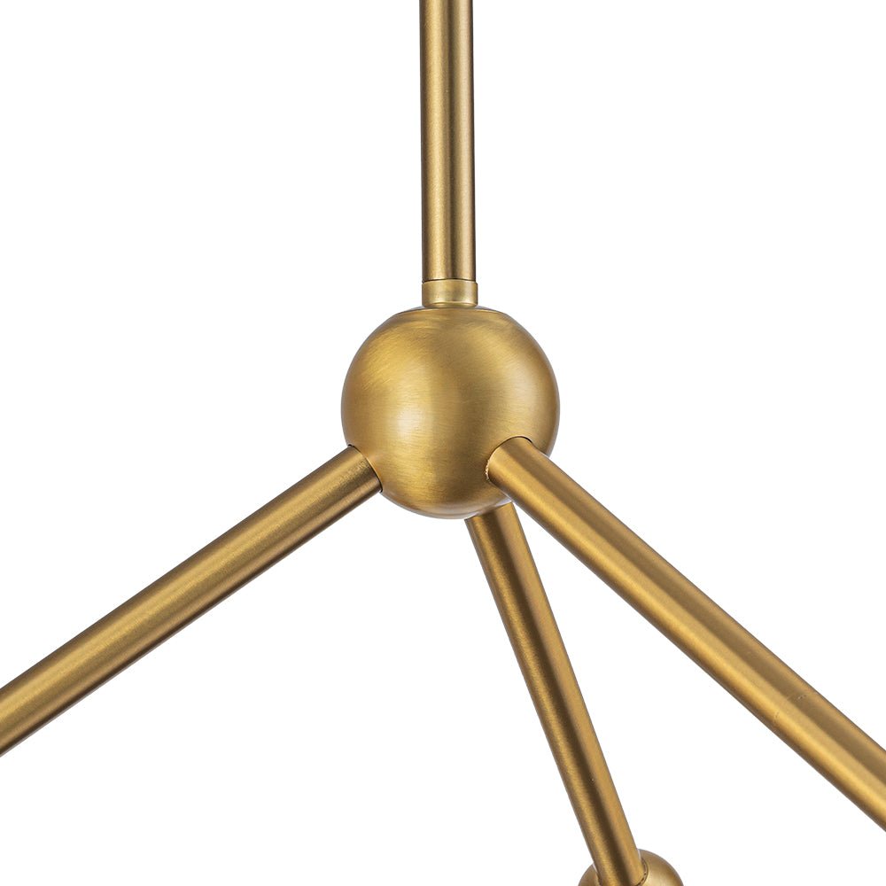 Eirikuvum Globe Branch Sputnik Amber Glass Chandelier - Lamp Copper