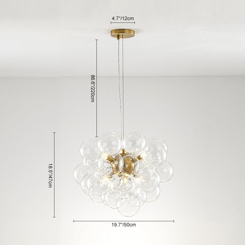 Fljotun Individual Creativity Glass Sphere Chandelier - Lamp Copper