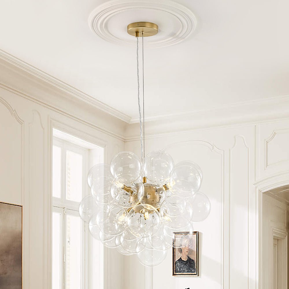 Fljotun Individual Creativity Glass Sphere Chandelier - Lamp Copper