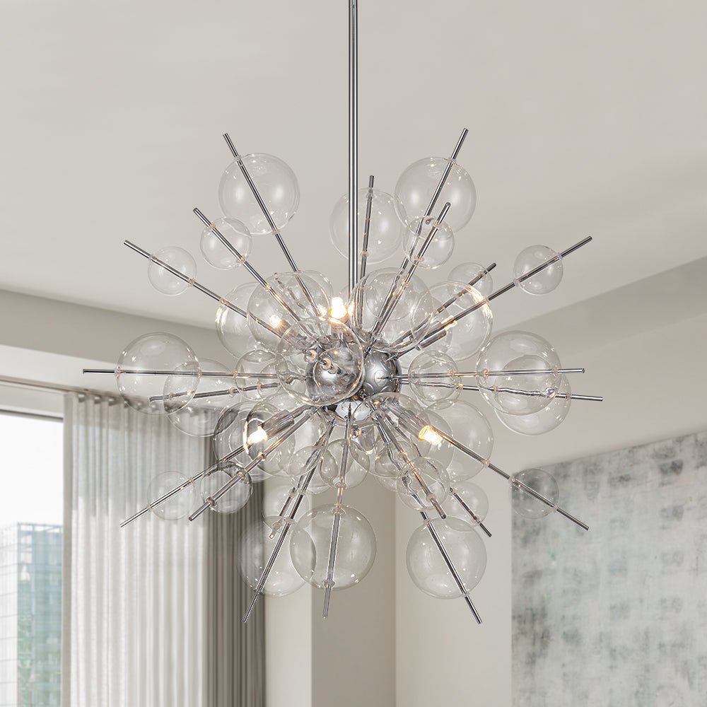 Mjolkunix Globe Bubble Sputnik Sunburst Glass Chandelier - Lamp Copper