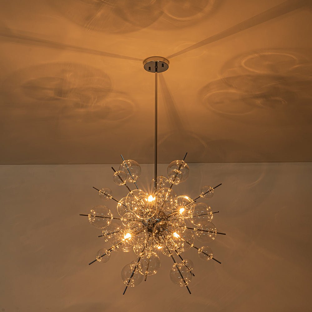 Mjolkunix Globe Bubble Sputnik Sunburst Glass Chandelier - Lamp Copper