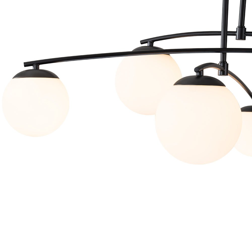 Sifuvix Milky Globe Linear Sputnik Glass Ceiling Light - Lamp Copper