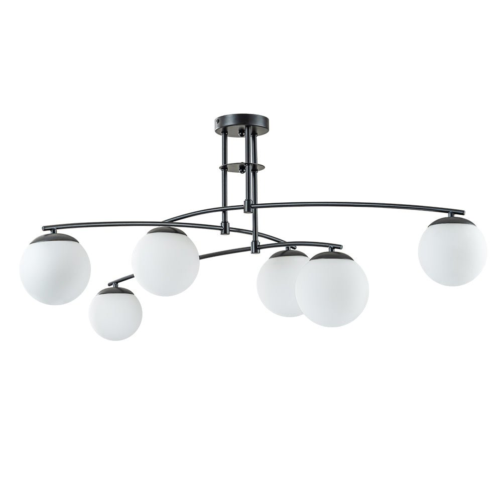 Sifuvix Milky Globe Linear Sputnik Glass Ceiling Light - Lamp Copper