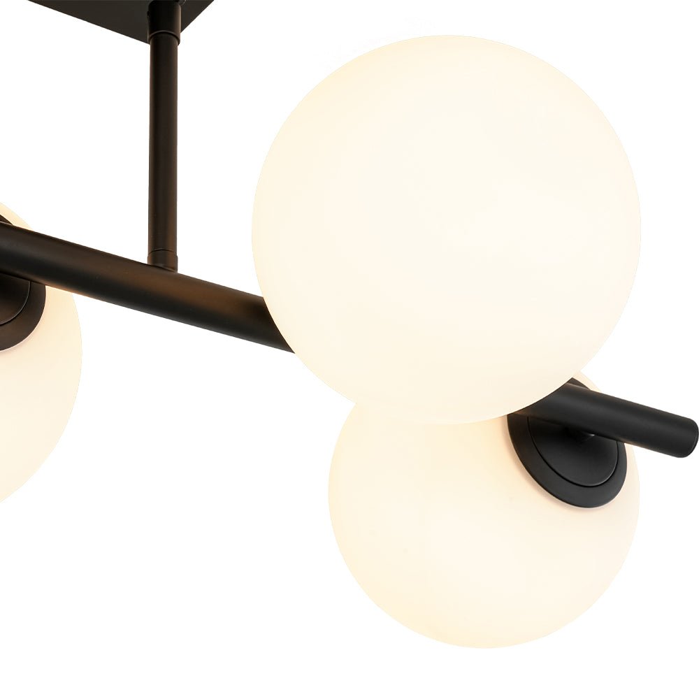Fljotulix Linear Opal Glass Chandelier - Lamp Copper