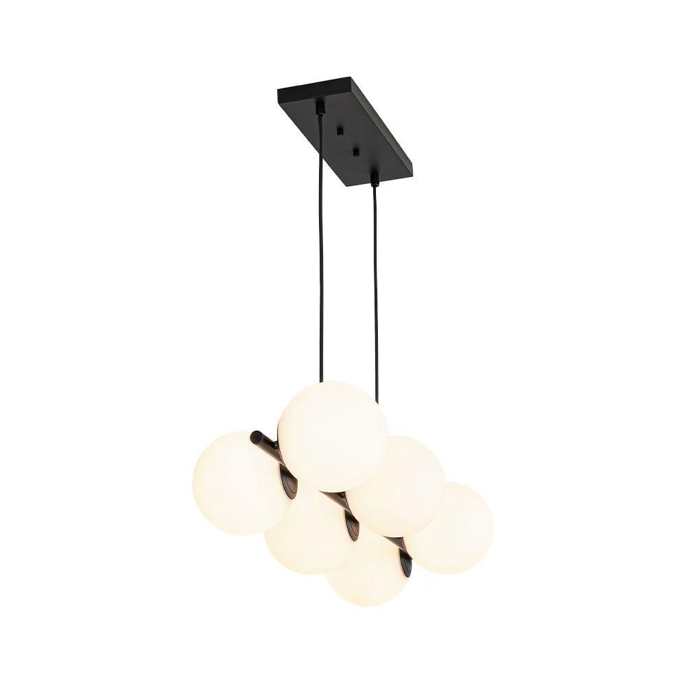 Fljotulix Linear Opal Glass Chandelier - Lamp Copper