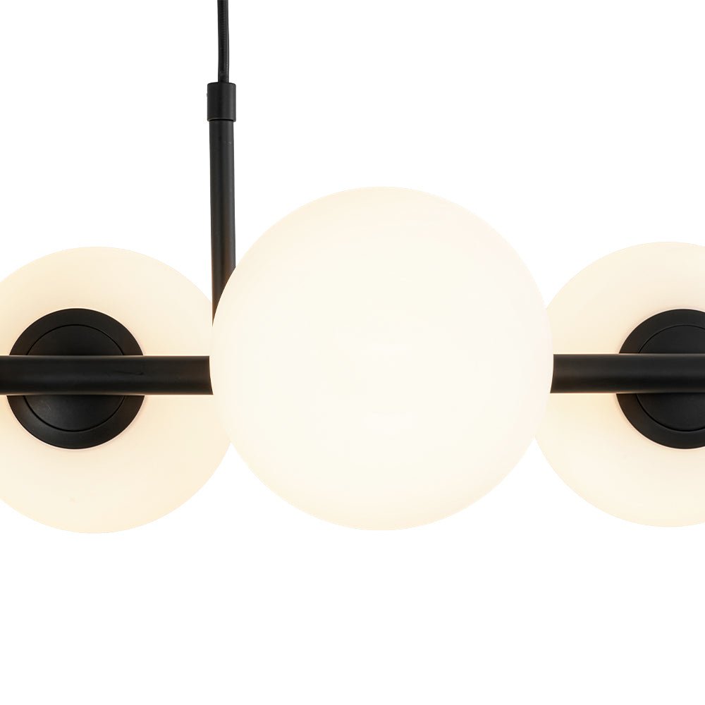 Fljotulix Linear Opal Glass Chandelier - Lamp Copper