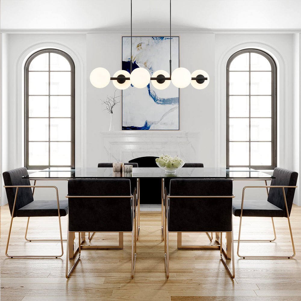 Fljotulix Linear Opal Glass Chandelier - Lamp Copper