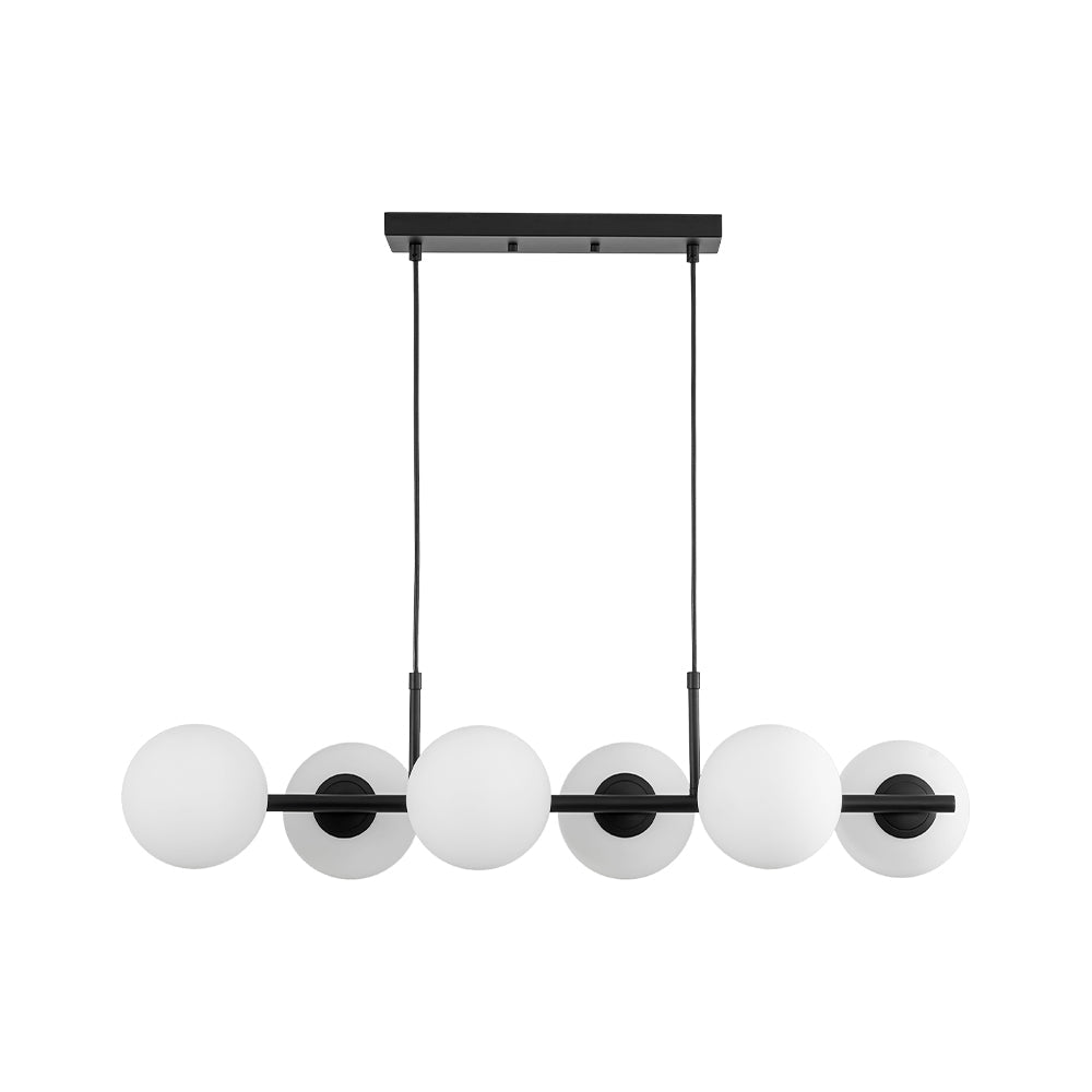 Fljotulix Linear Opal Glass Chandelier - Lamp Copper