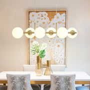 Fljotulix Linear Opal Glass Chandelier - Lamp Copper