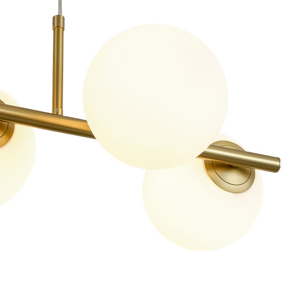 Fljotulix Linear Opal Glass Chandelier - Lamp Copper
