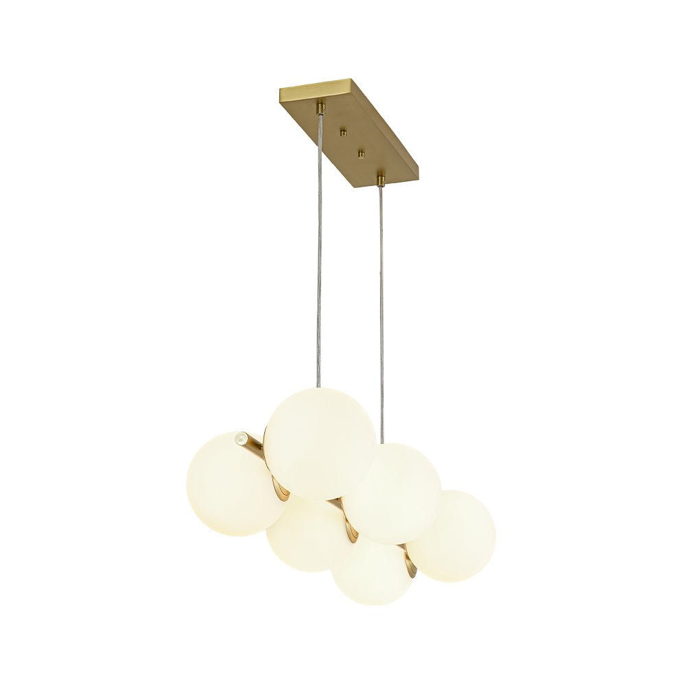 Fljotulix Linear Opal Glass Chandelier - Lamp Copper