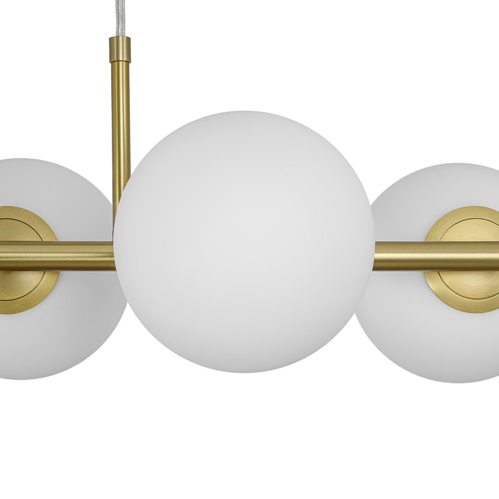 Fljotulix Linear Opal Glass Chandelier - Lamp Copper