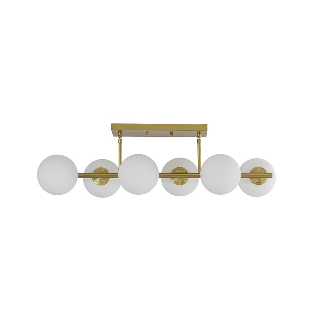 Fljotulix Linear Opal Glass Chandelier - Lamp Copper