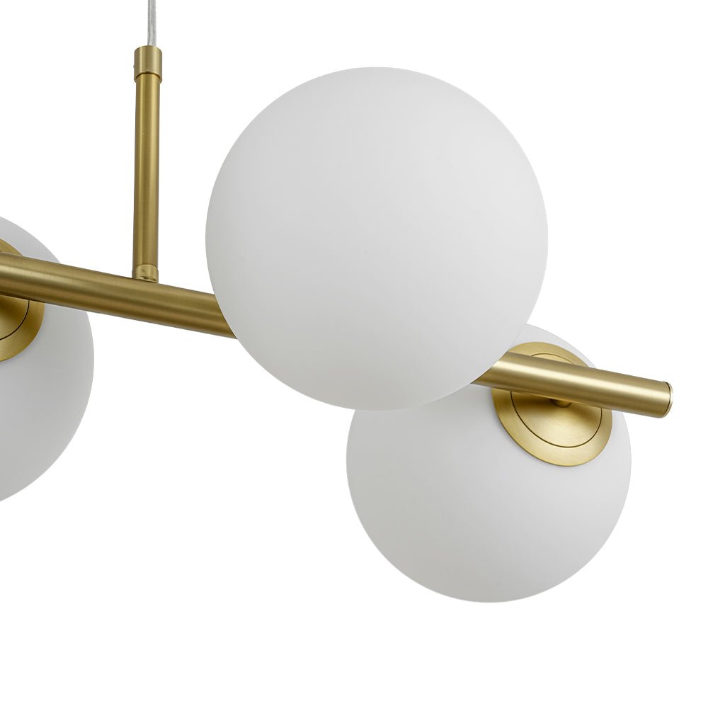 Fljotulix Linear Opal Glass Chandelier - Lamp Copper