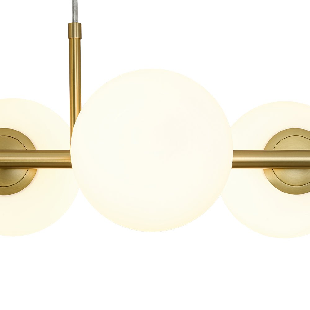 Fljotulix Linear Opal Glass Chandelier - Lamp Copper