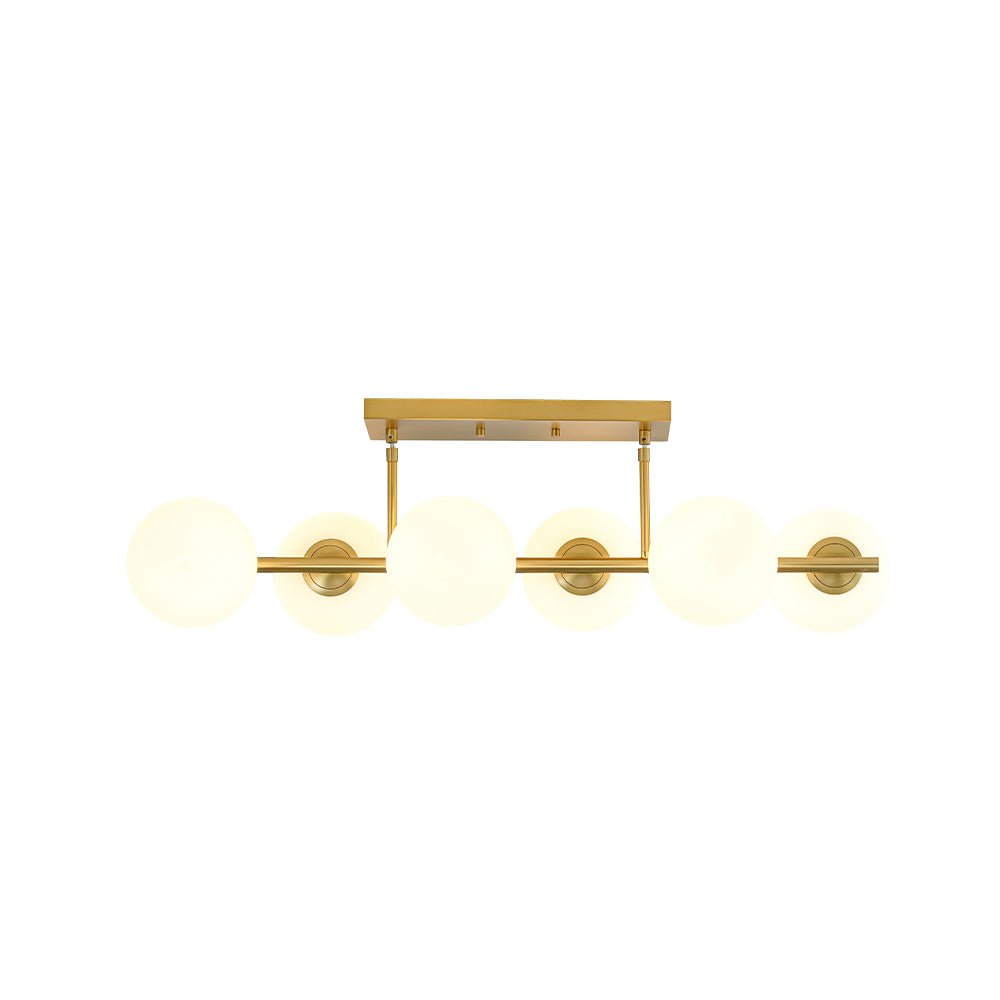 Fljotulix Linear Opal Glass Chandelier - Lamp Copper
