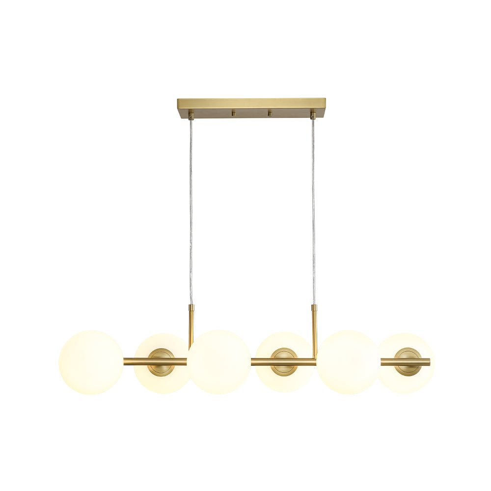 Fljotulix Linear Opal Glass Chandelier - Lamp Copper