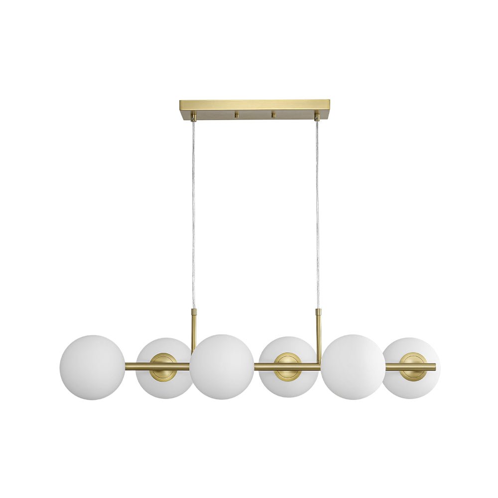 Fljotulix Linear Opal Glass Chandelier - Lamp Copper