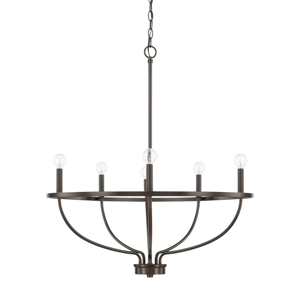 Alving Industrial Candle Style Metal Chandelier - Lamp Copper