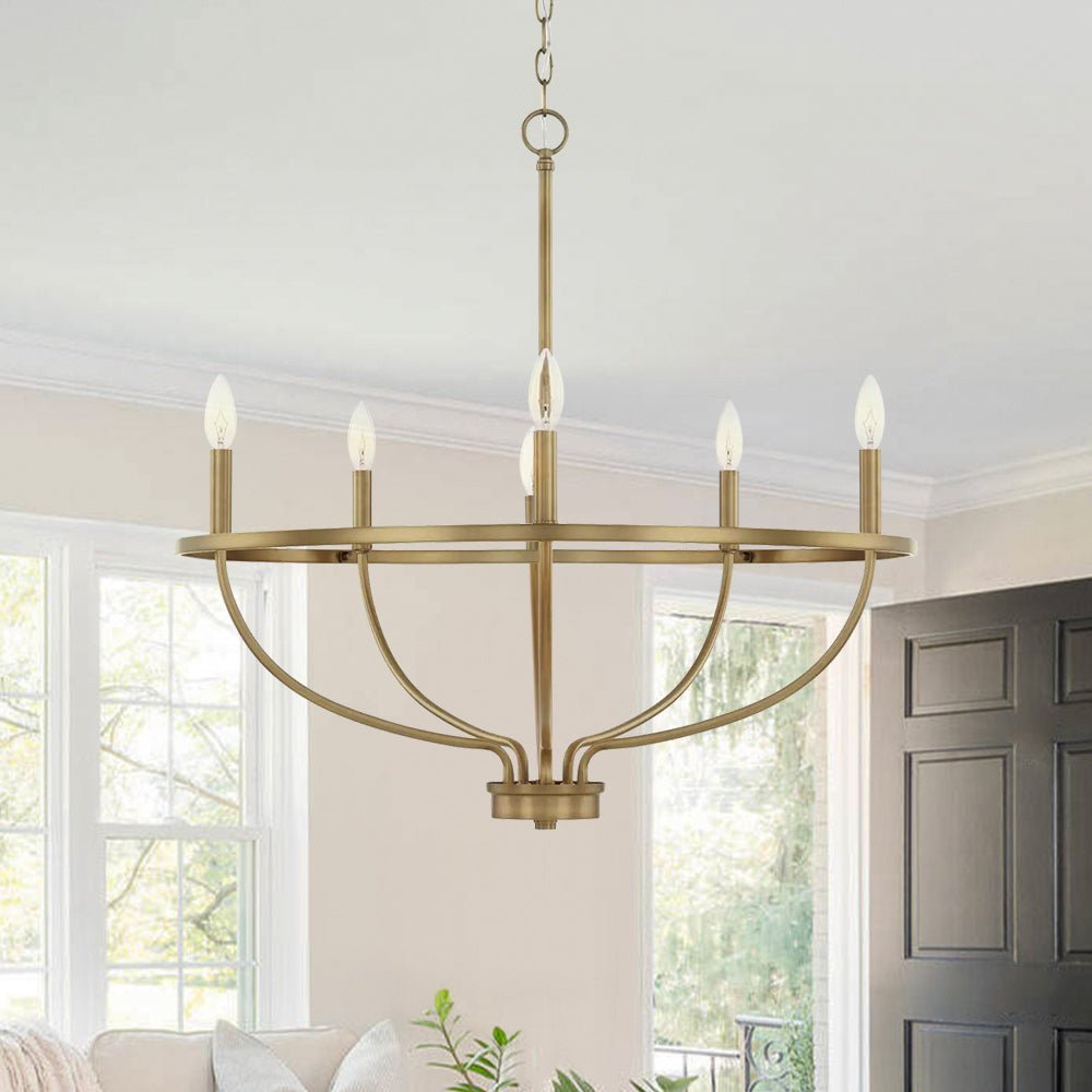 Alving Industrial Candle Style Metal Chandelier - Lamp Copper